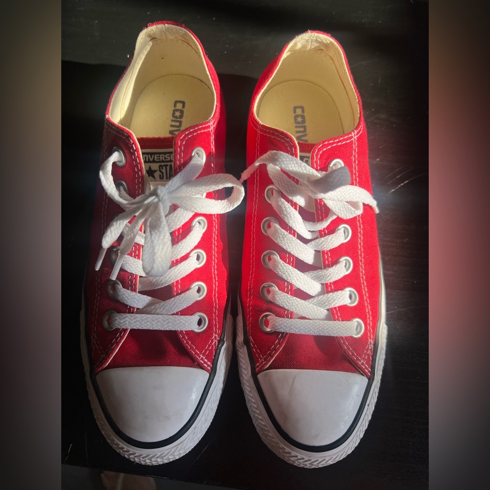 Converse Red and White Canvas Sneakers